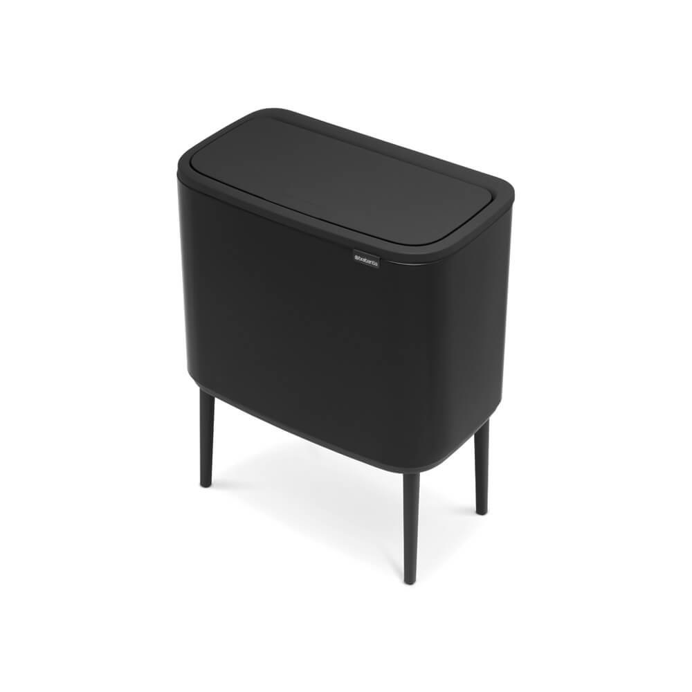 Brabantia Bo Touch Bin Pattumiera 36 Litri Nero Opaco - Design Elegante e Funzionalità Salva-Spazio