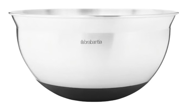 Brabantia Ciotola Graduata in Acciaio Inox Satinato con Base Antiscivolo, 1.6L, Diametro 22 cm