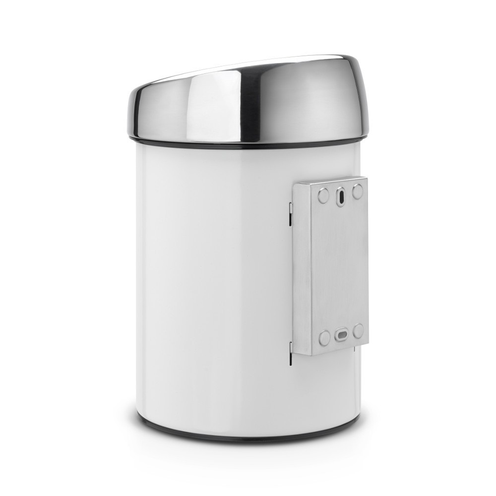 Brabantia Touch Bin Cestino per Spazzatura 3 L Bianco con Coperchio Inox Lucido e Chiusura Silenziosa