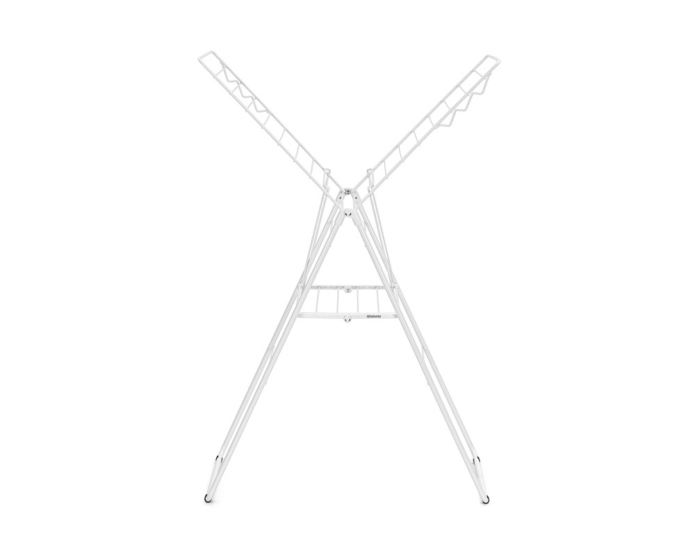 Brabantia HangOn Stendibiancheria in Acciaio Inossidabile Bianco Fresco - 20 Metri, Altezza Regolabile, Fino a Due Carichi di Biancheria