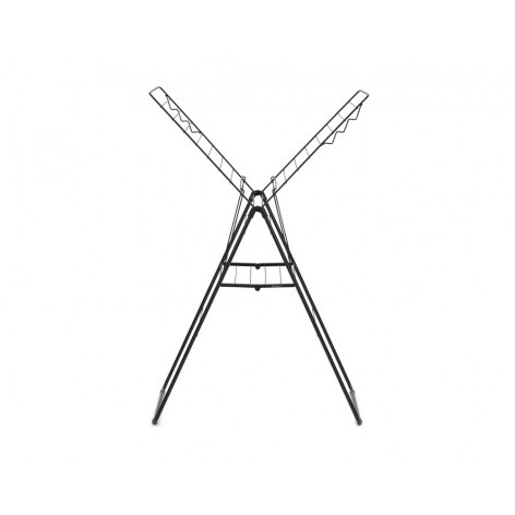 Brabantia HangOn Stendibiancheria 20 Metri Nero Opaco - Compatto, Pieghevole, Regolabile, in Acciaio Inox