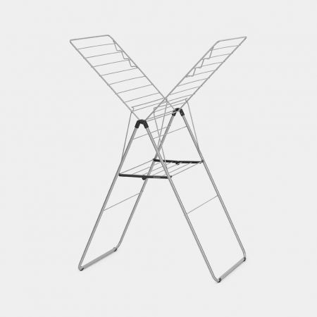 Brabantia HangOn Stendibiancheria in Acciaio Grigio Metallico - 20 Metri di Spazio Asciugatura, Altezza Regolabile e Design Salvaspazio