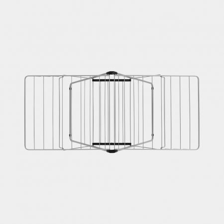 Brabantia HangOn Stendibiancheria in Acciaio Grigio Metallico - 20 Metri di Spazio Asciugatura, Altezza Regolabile e Design Salvaspazio