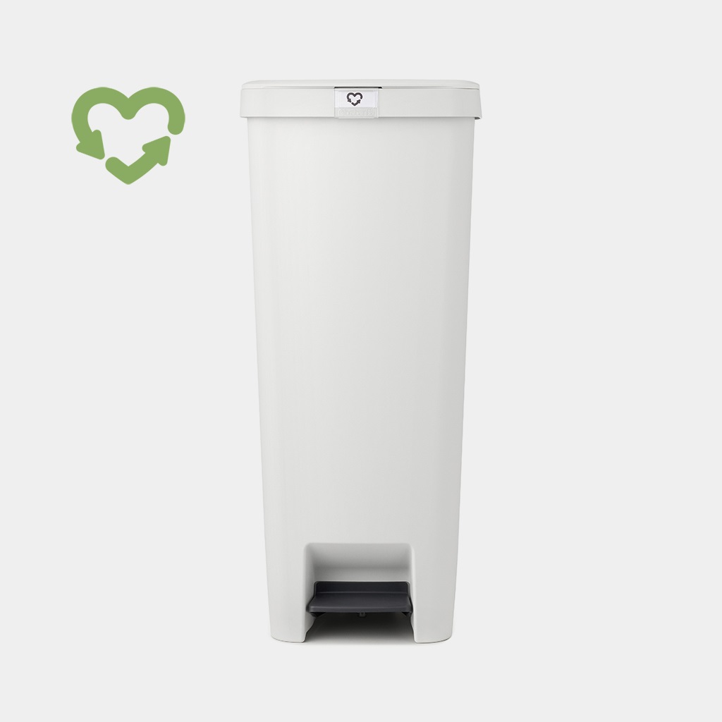 Brabantia StepUp Pattumiera a Pedale 40 Litri Grigio Chiaro - Realizzata con Materiale Riciclato