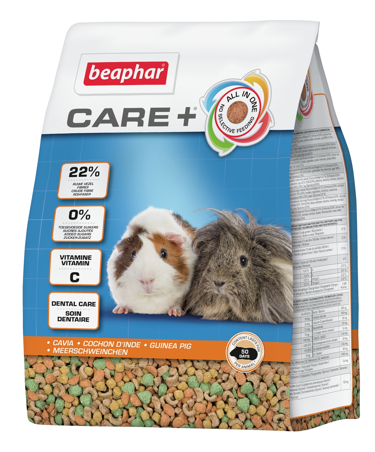 Beaphar Care Alimento Estruso Super Premium per Porcellini d'India 1,5 kg - Contiene Vitamina C e 22% Fibra, Senza Zuccheri Aggiunti
