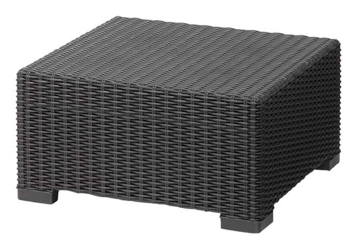 Keter California Tavolo da Esterno in Resina Grafite 68x68x35 cm - Tavolino da Caffè Elegante e Versatile per Giardini e Terrazzi
