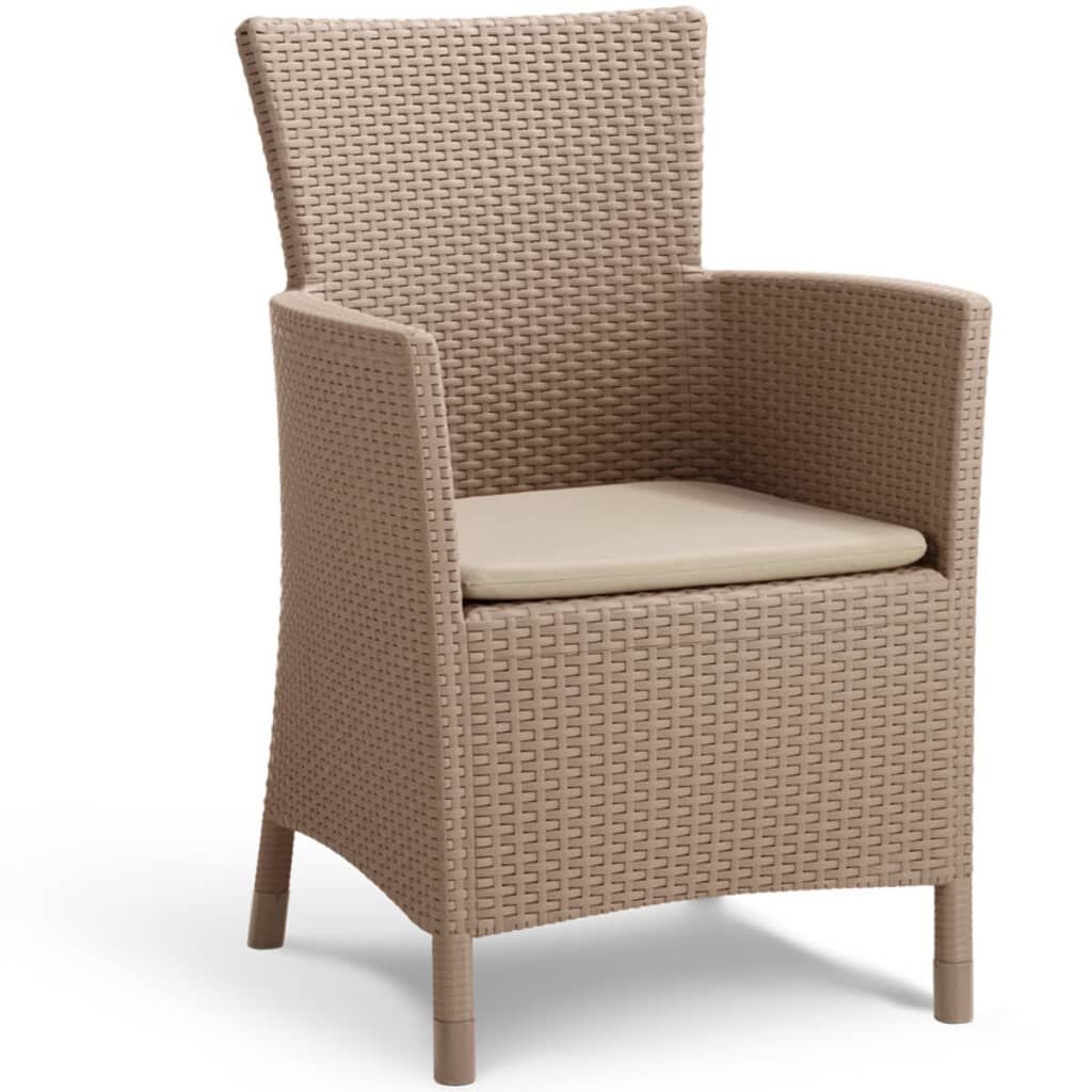 Keter Poltrona Iowa Cappuccino con Cuscino - Dimensioni 60x62x89 cm - Rattan Sintetico