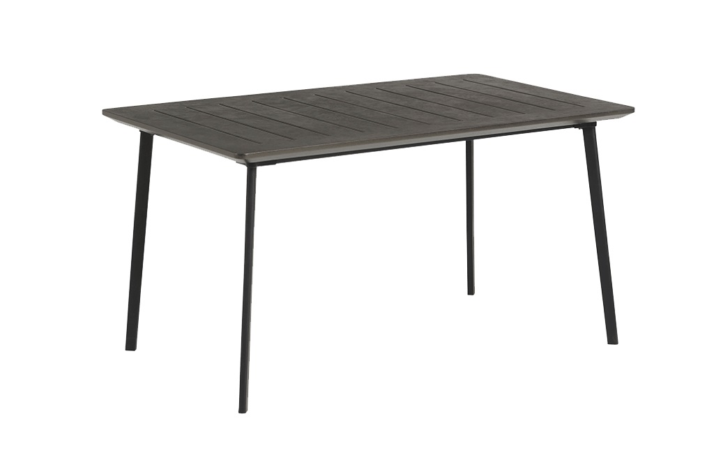 Keter Tavolo Metalea da Giardino in Resina Effetto Metallo Rettangolare 146x87x75 cm per 6 Persone