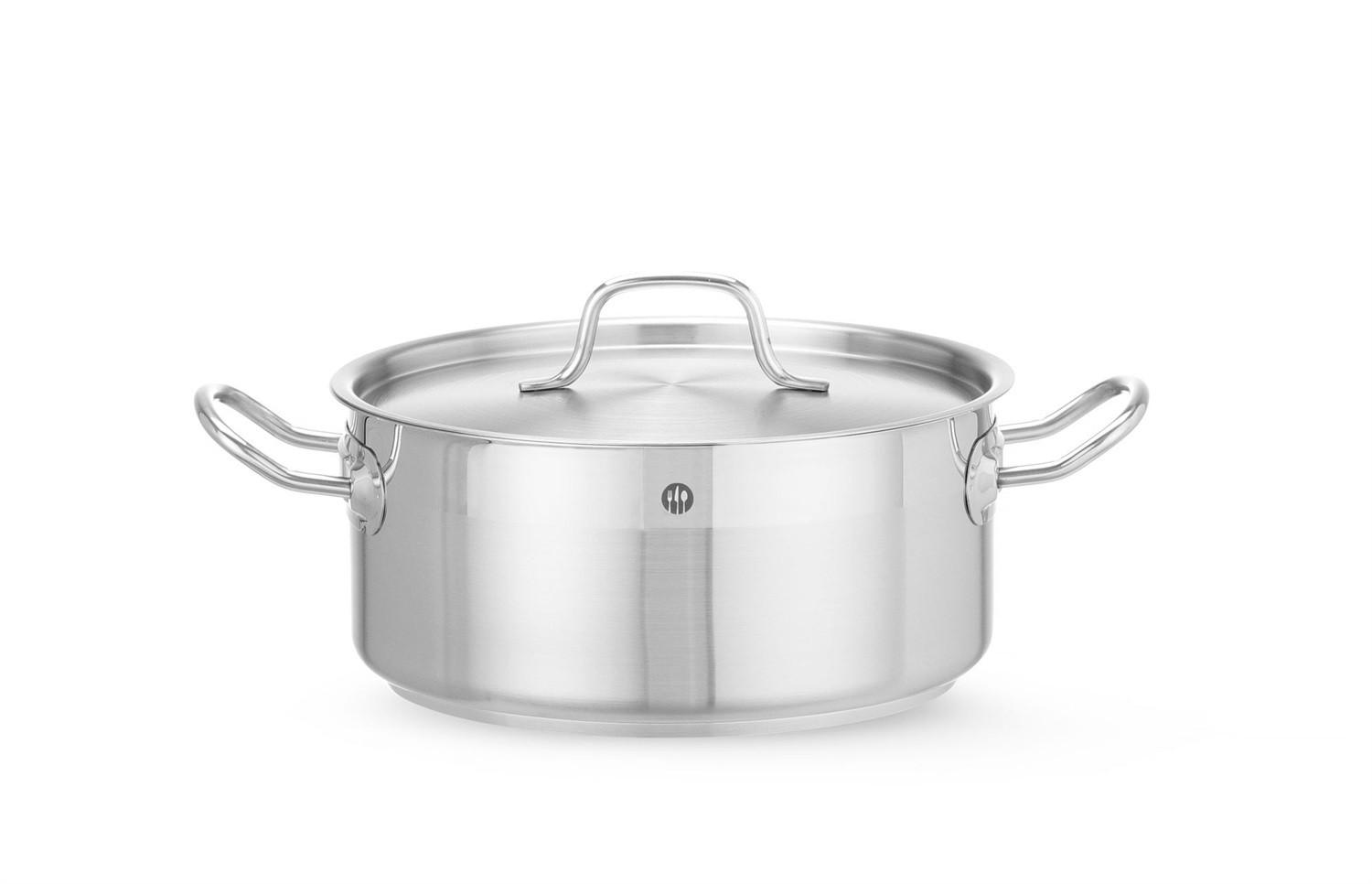 Hendi Pentola per Stufato Bassa 4.8 litri con Coperchio in Acciaio Inossidabile - Altezza 10.5 cm