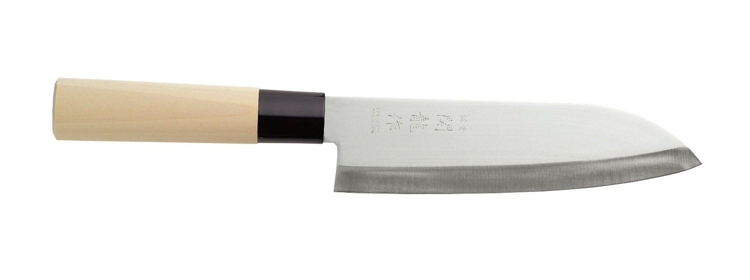 Hendi Coltello Santoku in Acciaio Inox X50CrMoV15 - Spessore 2,0mm, Lunghezza Lama 165mm, Manico in Legno