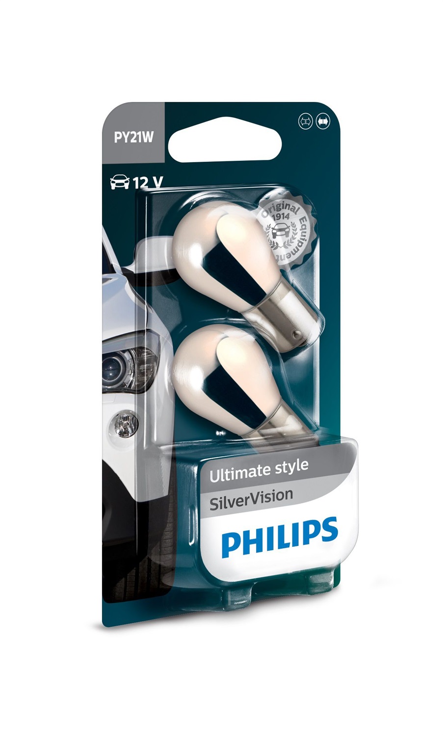 Philips SilverVision 12496SVB2 Lampadine Indicatori PY21W 12V 21W - Set di 2 Pezzi