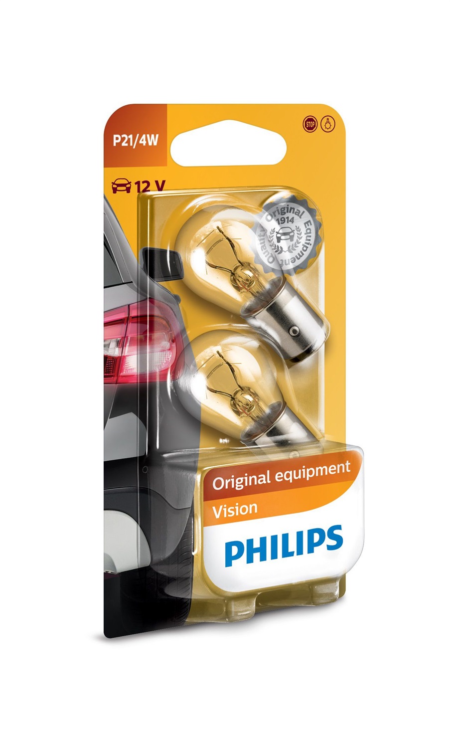 Philips Vision 12594B2 Lampadina a Incandescenza 12V P21/4W - Maggiore Visibilità e Qualità Ottima