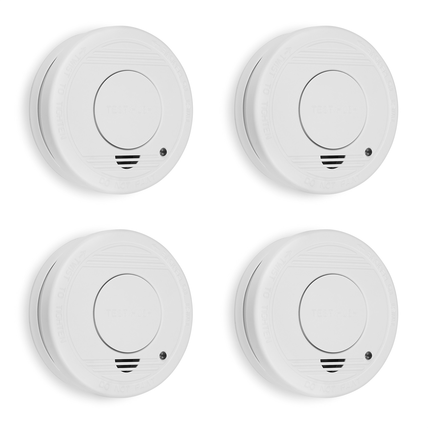 Smartwares FSM-11514 Set di 4 Rilevatori di Fumo Ottici - Durata 10 Anni, Batteria Sostituibile 5 Anni, Allarme 85 dB, Certificati EN14604
