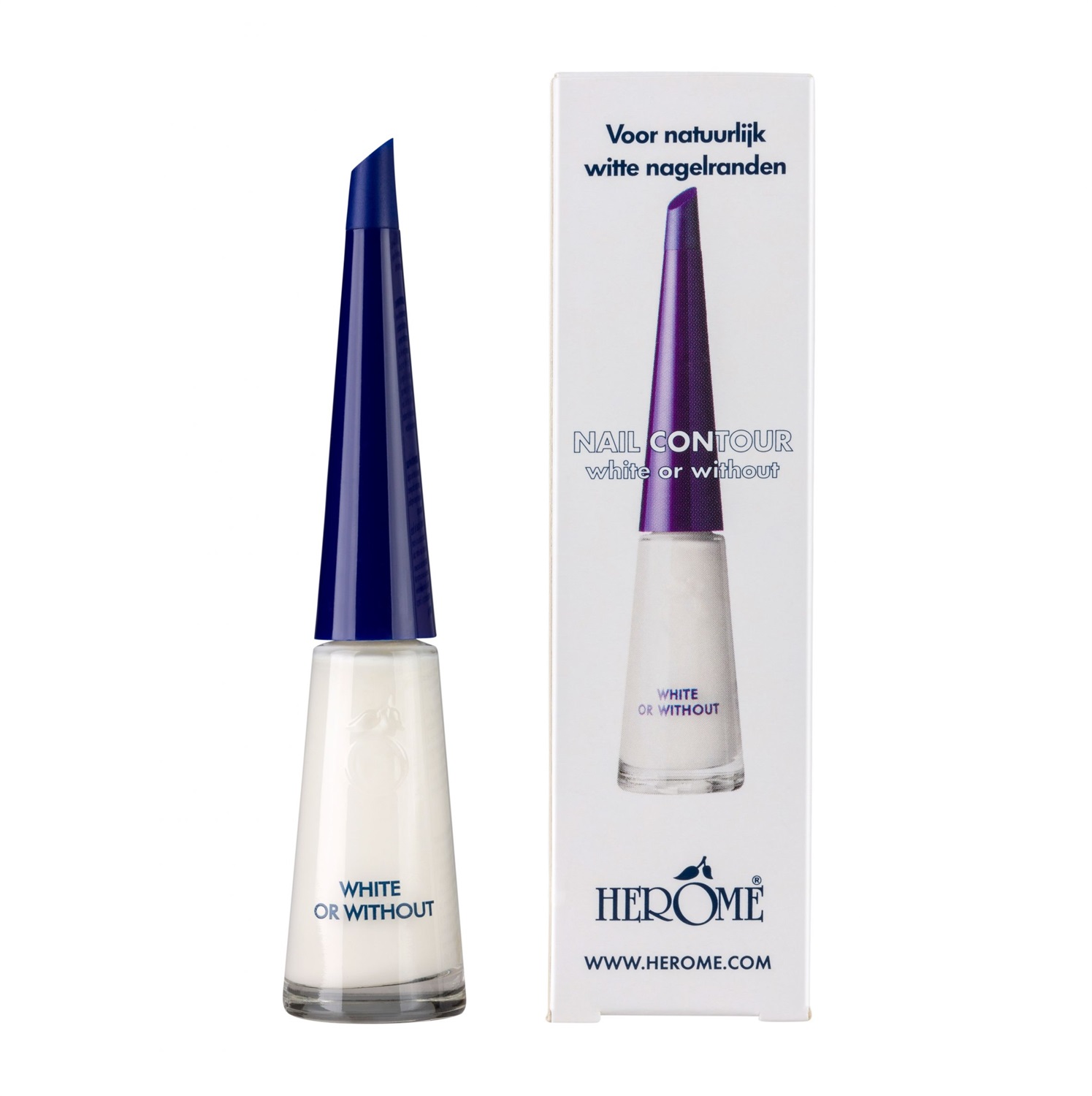 Herome Perfect Nail Contour 'White or Without' - Smalto Rinforzante per Unghie 10 ml con Effetto Punte Bianche