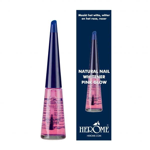 Herome Sbiancante Unghie Naturali Pink Glow 10 ml - Accentuazione del Colore Rosa e Punte Bianche per Manicure Francese
