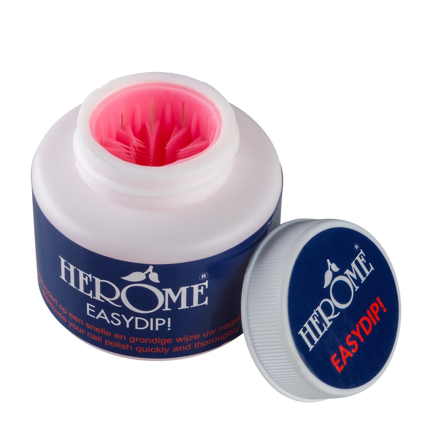 Herome Solvente per Unghie Easy Dip - 60ml, Delicato con Spazzole Integrate, Previene Unghie Secche