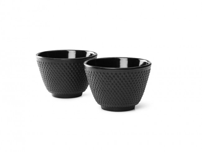 Bredemeijer Jang Set di 2 Tazzine in Ghisa Nero 100 ml con Interno Smaltato