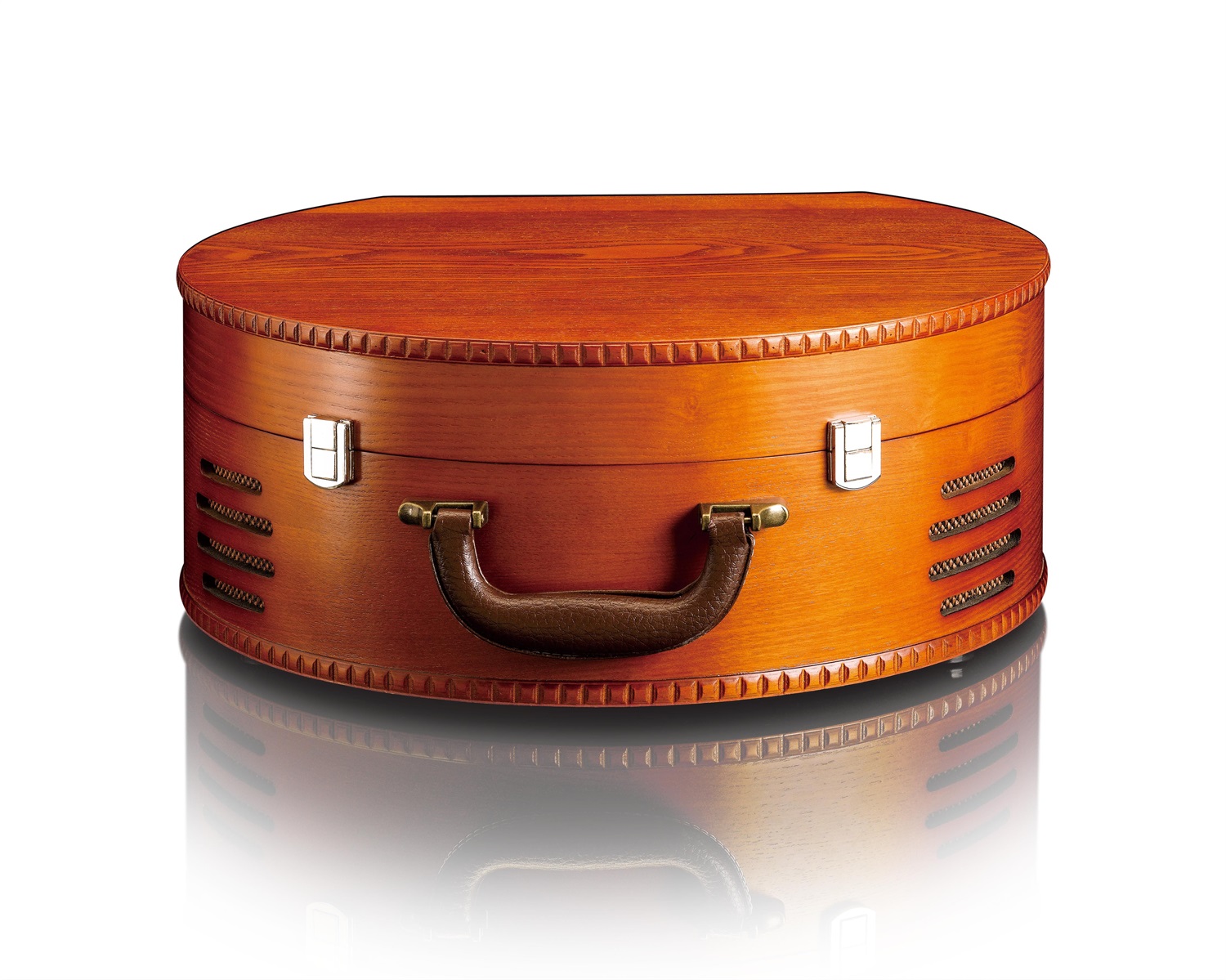 Lenco TT-34 Giradischi USB in Legno con Trasmissione a Cinghia e 2 Altoparlanti Integrati - Design Vintage