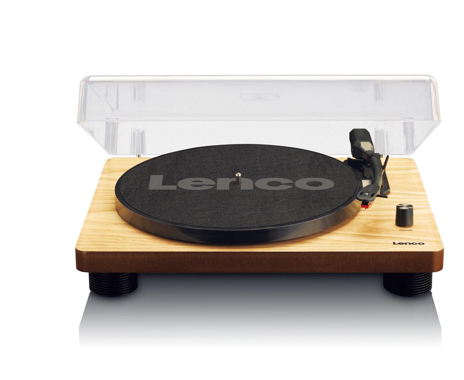Lenco LS-50 Giradischi in Legno con Altoparlanti Integrati, Presa USB, 2 Puntine in Dotazione, Uscita Stereo, Trazione a Cinghia
