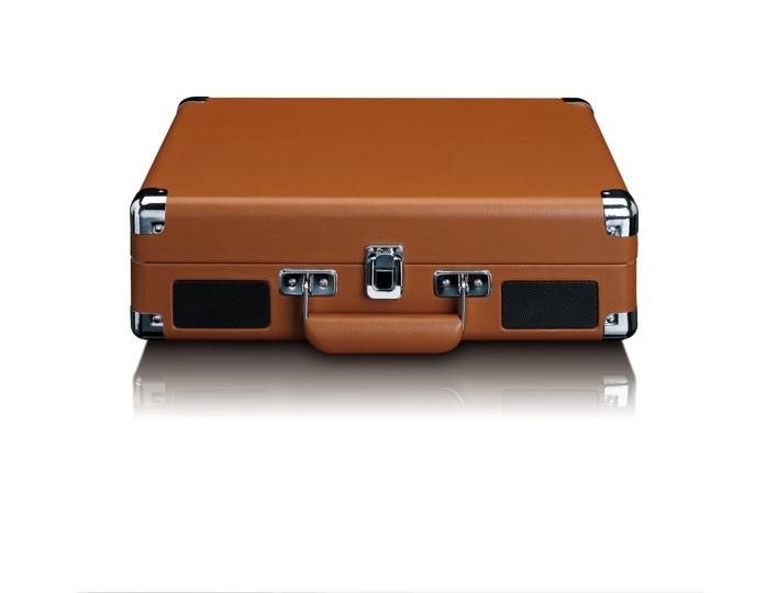 Lenco TT-10 Giradischi Automatico con Trasmissione a Cinghia - Colore Nero e Marrone, Acciaio Inossidabile, Altoparlanti Integrati