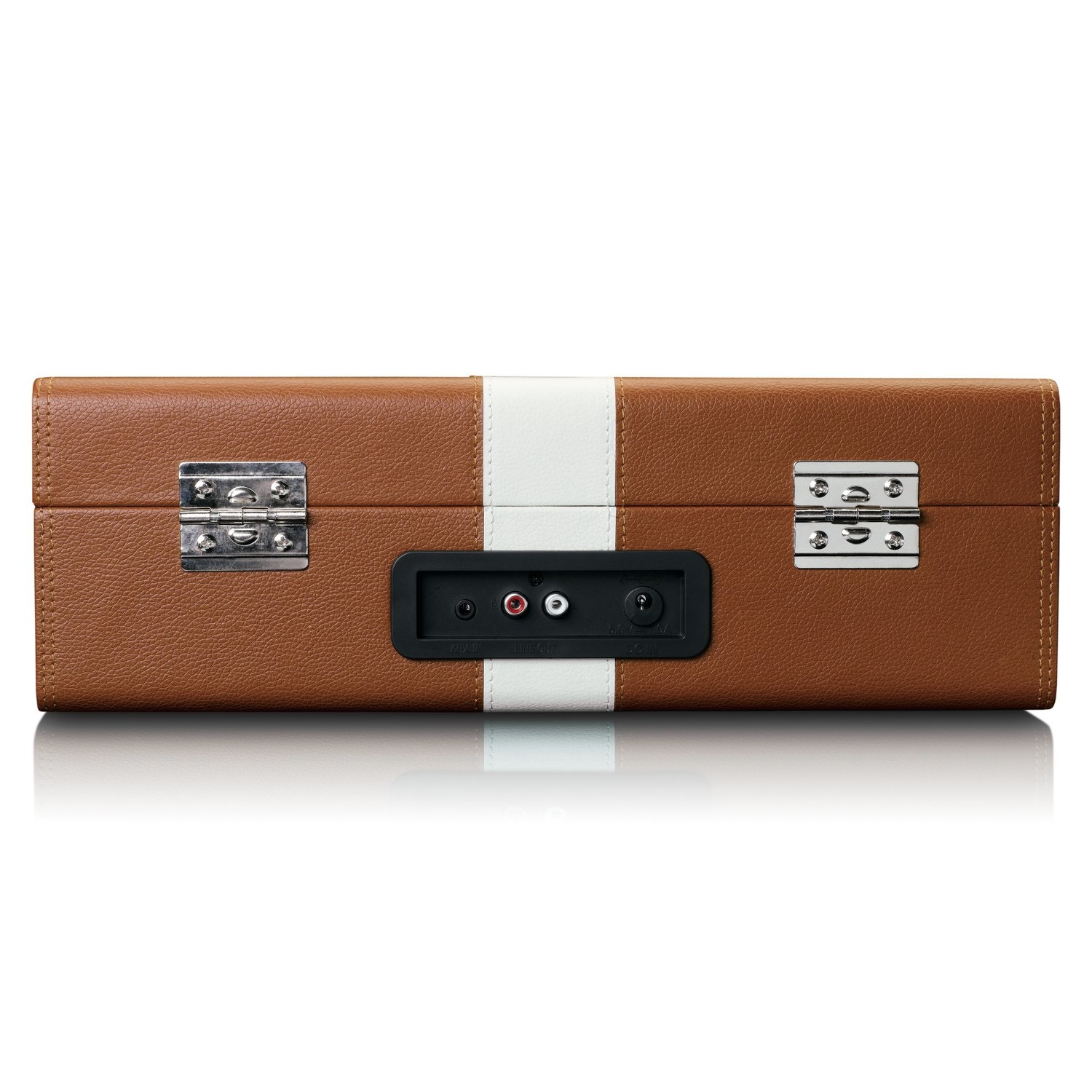 Lenco TT-120BNWH Giradischi con Trasmissione a Cinghia, Bluetooth, 3 Velocità (33/45/78 giri/min), Colore Marrone e Bianco