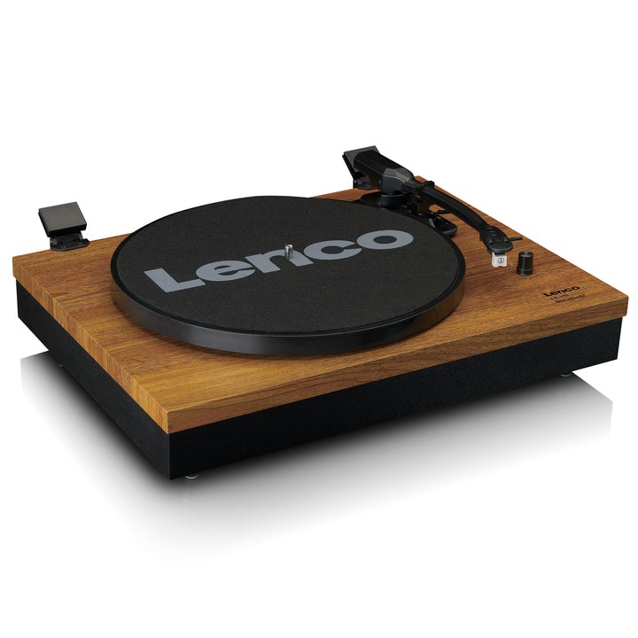 Lenco LS-310WD Giradischi con Trasmissione a Cinghia, Bluetooth, Due Altoparlanti Separati, Nero/Legno