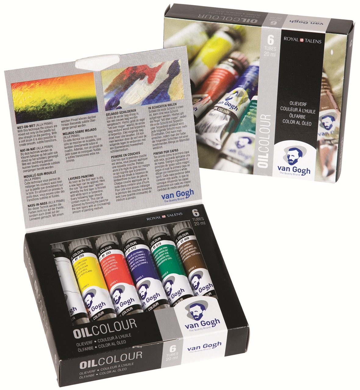 Van Gogh Colore ad Olio 20 ml - Set da 6 Tubi con Colori Indispensabili