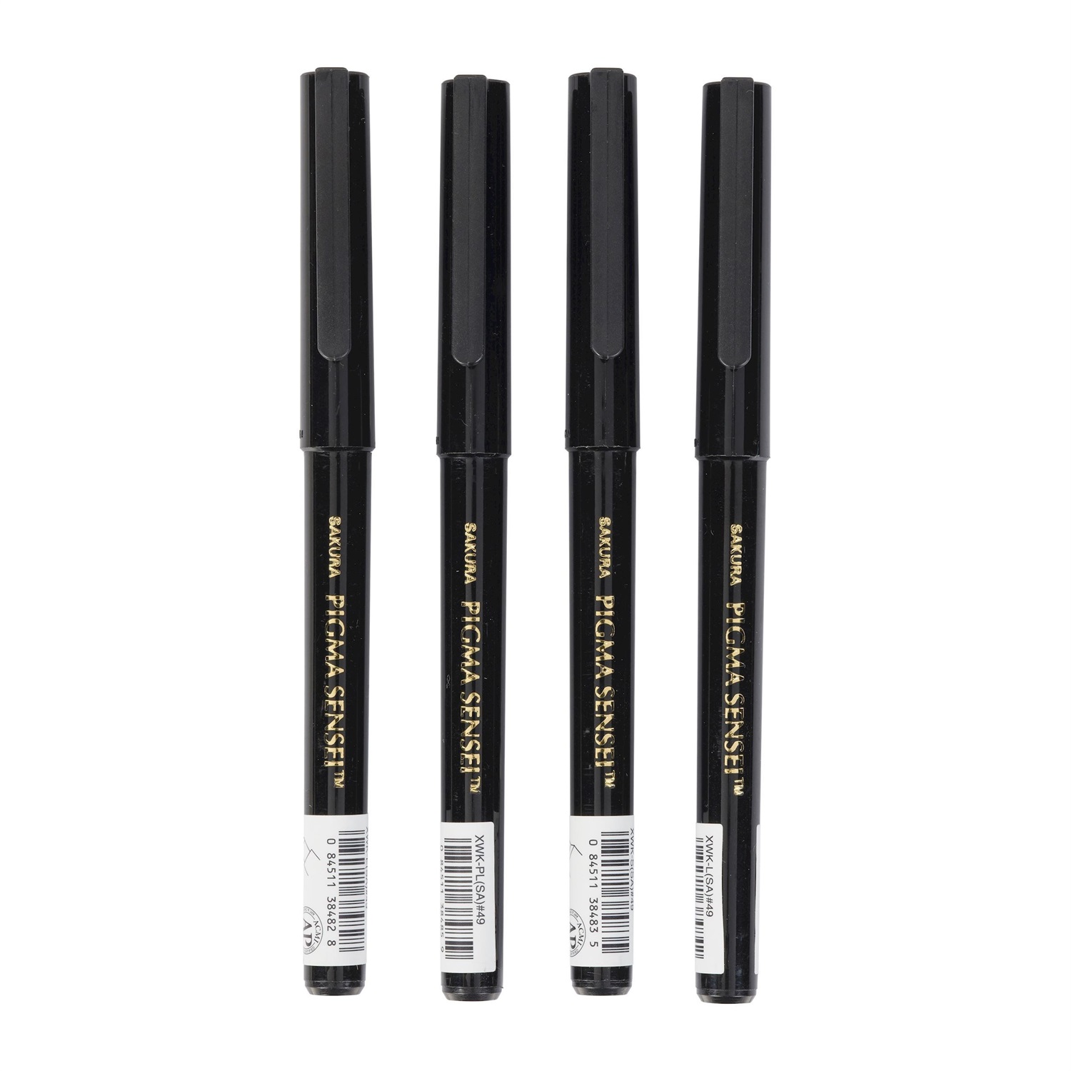 Sakura Pigma Sensei Set di 4 Pennarelli Neri per Manga - Inchiostro di Alta Qualità per Dettagli e Linee Grasse