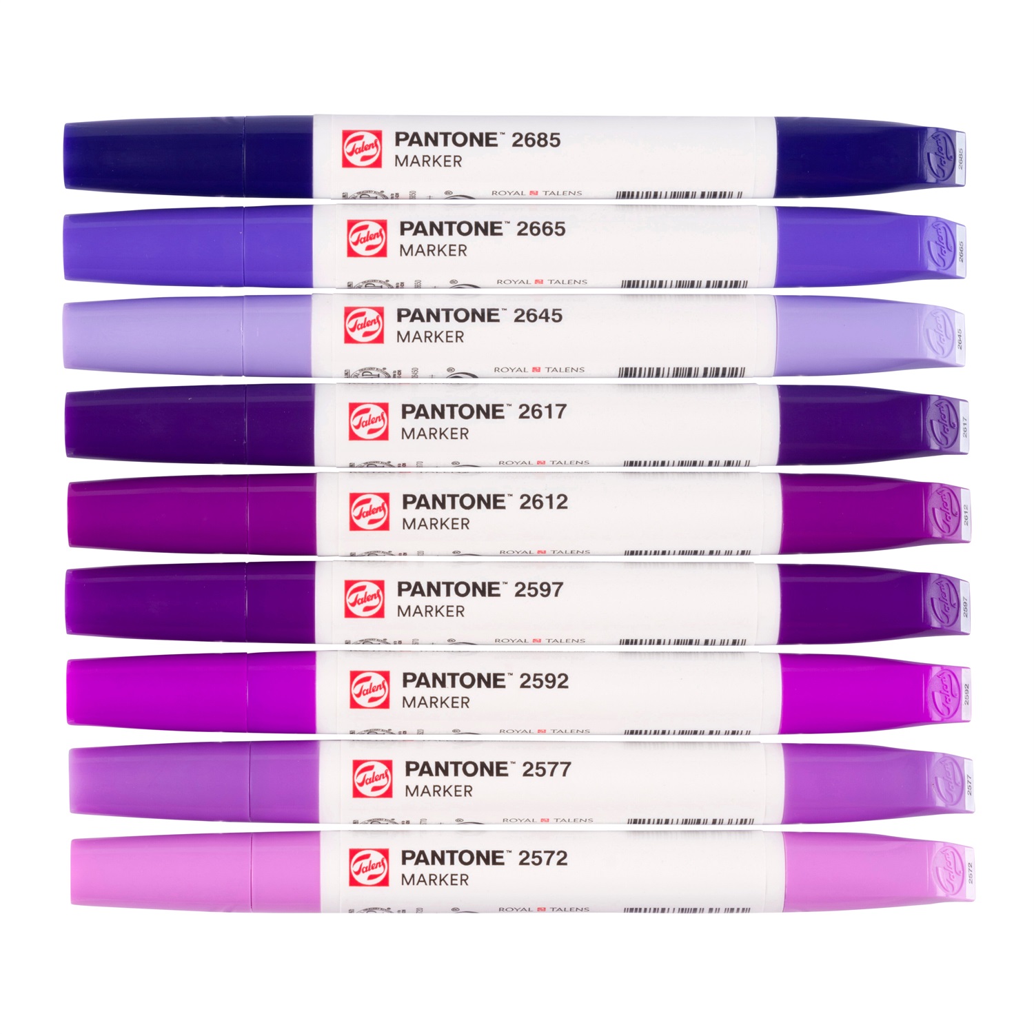 Talens Set Marker Pantone - 9 tonalità viola con doppia punta e inchiostro pigmentato