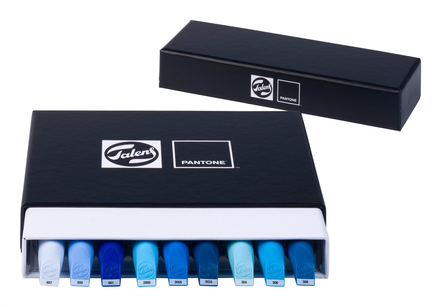 Talens Pantone Set di 9 Marcatori Blu con Doppia Punta Pennello e Scalpello - Inchiostro Pigmentato a Base d'Acqua