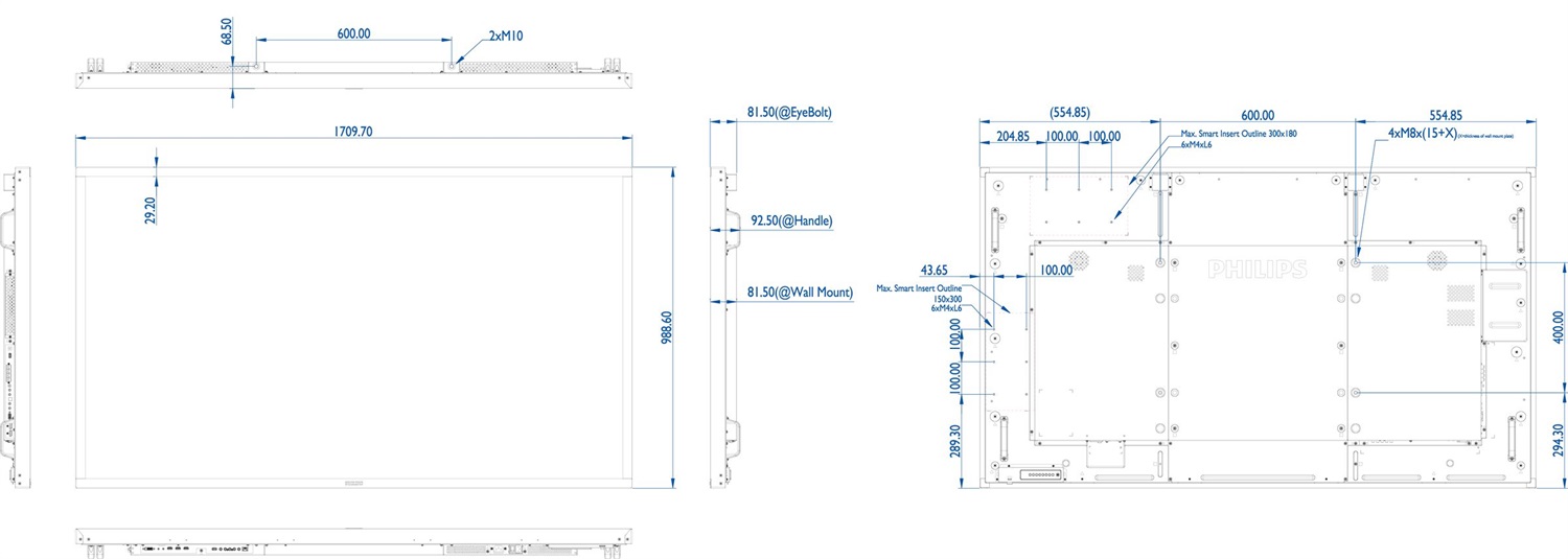 Philips Professional Display 86BDL3511Q/00 Pannello Piatto per Segnaletica Digitale 86