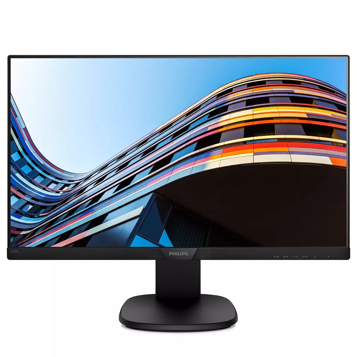Philips 243S7EHMB Monitor 23.8'' IPS LED Full HD 1920x1080, 5ms, Regolabile in Altezza, Girevole, Pivot, Inclinabile, Casse Audio Integrate, SoftBlue, HDMI, VGA, VESA, Nero