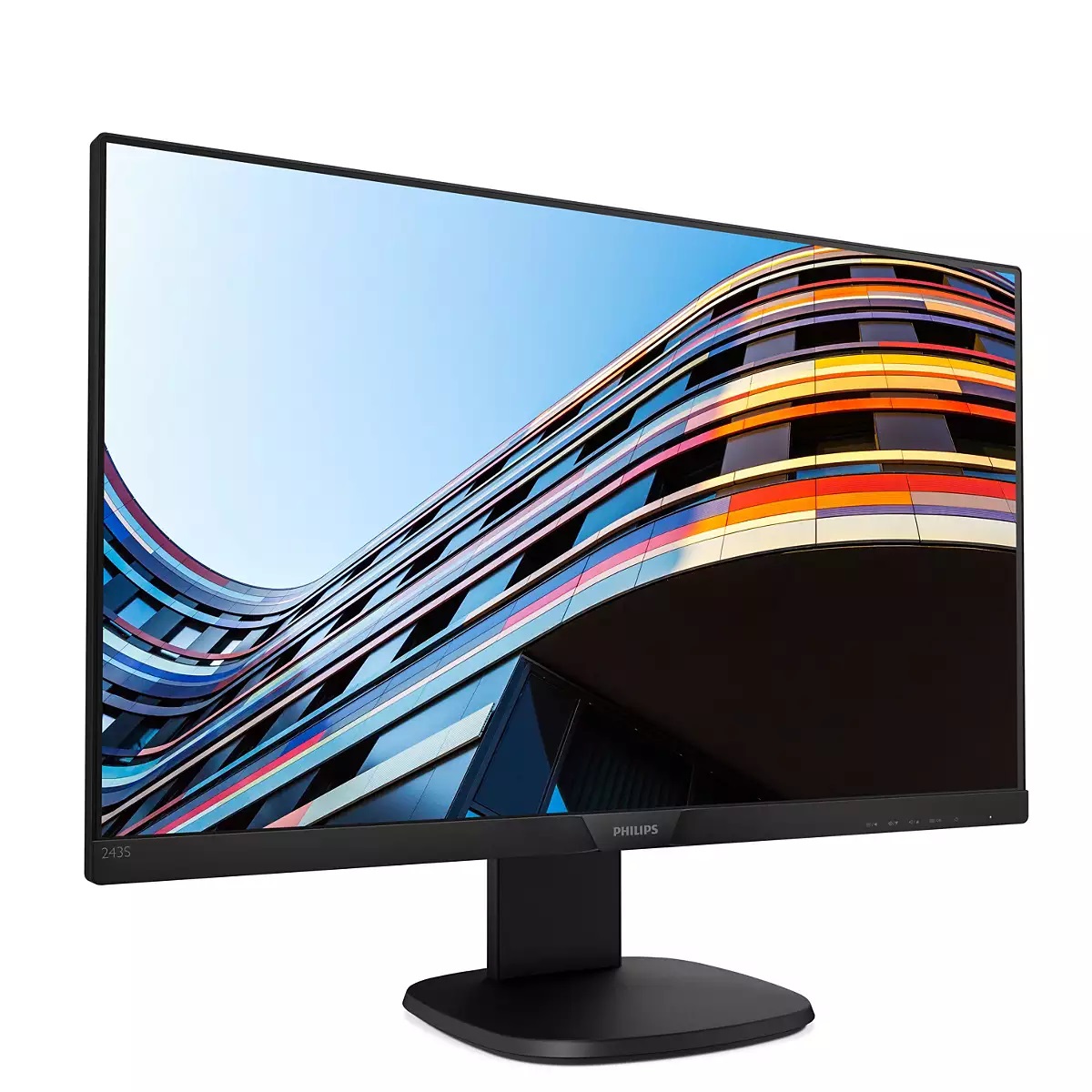 Philips 243S7EHMB Monitor 23.8'' IPS LED Full HD 1920x1080, 5ms, Regolabile in Altezza, Girevole, Pivot, Inclinabile, Casse Audio Integrate, SoftBlue, HDMI, VGA, VESA, Nero