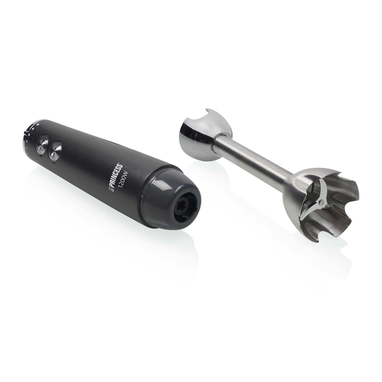 Princess Frullatore a Immersione 221229 - 1200W, Nero/Acciaio Inossidabile, Lame in Acciaio Inox, Velocità Regolabile e Funzione Turbo