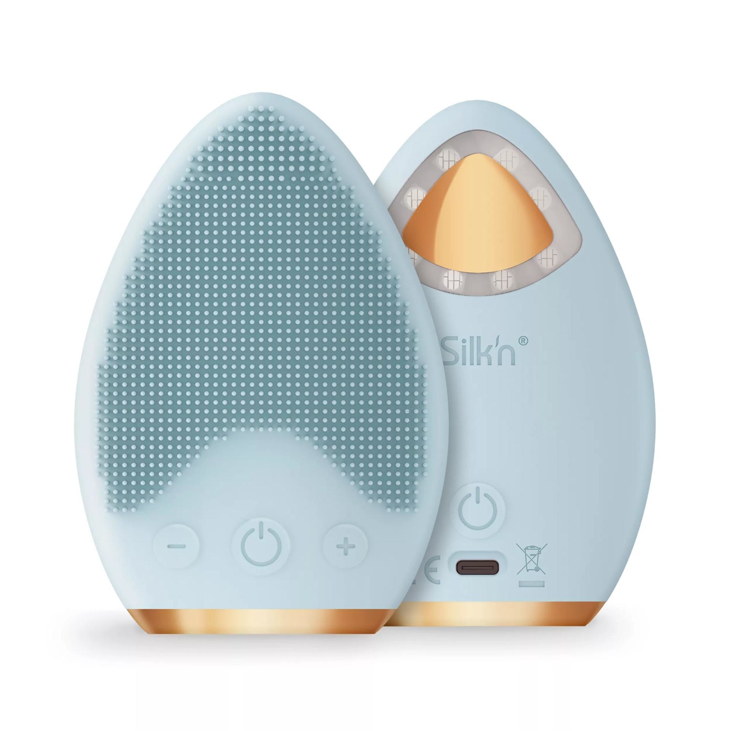 Silk'n Bright Lux Spazzola per la Pulizia del Viso 4 in 1 con Tecnologia a Infrarossi e Luce LED Rossa - Blu