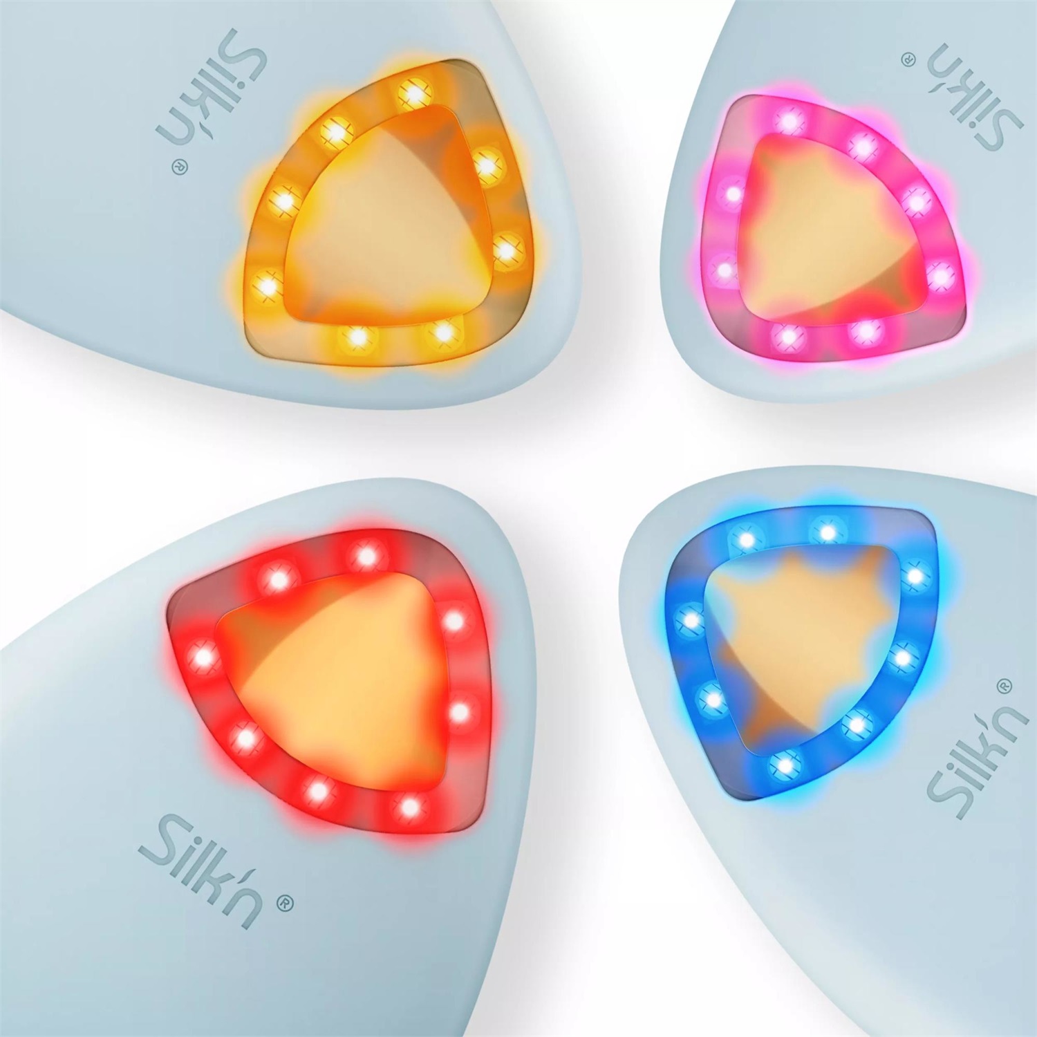 Silk'n Bright Lux Spazzola per la Pulizia del Viso 4 in 1 con Tecnologia a Infrarossi e Luce LED Rossa - Blu