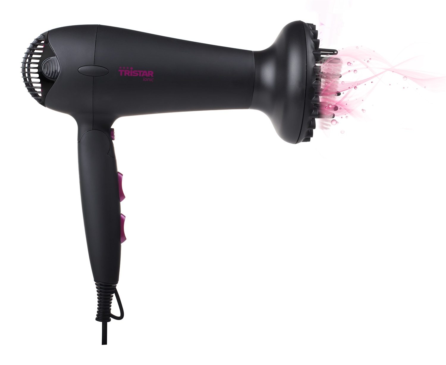 Tristar HD-2358 Asciugacapelli IONICO 2000W con 3 Temperature, 2 Velocità e Manico Pieghevole