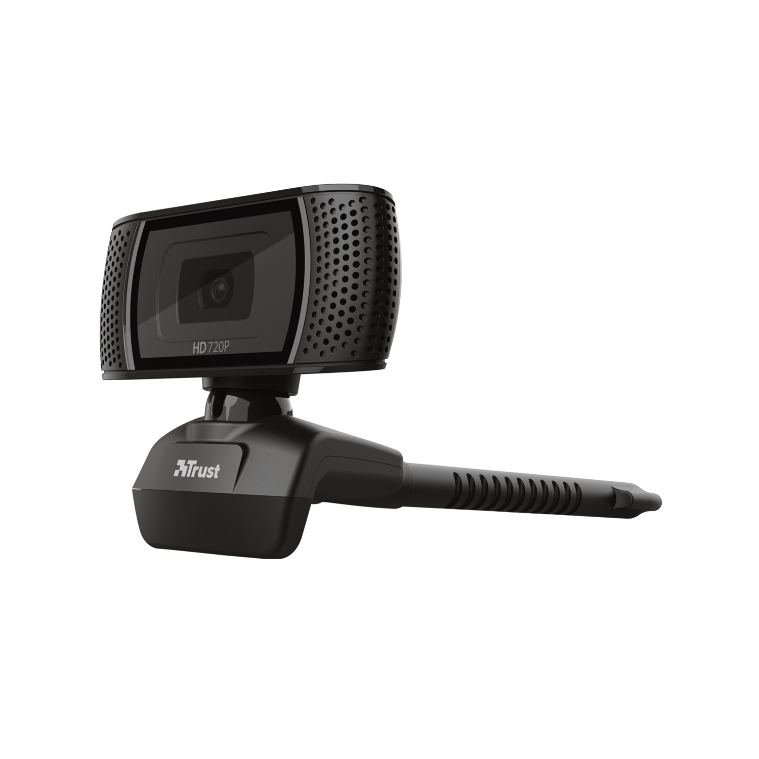 Trust Trino Webcam HD 8 MP con Microfono Incorporato, Risoluzione 1280 x 720 Pixel, 30 fps, Supporto Universale per PC e Laptop - Nero