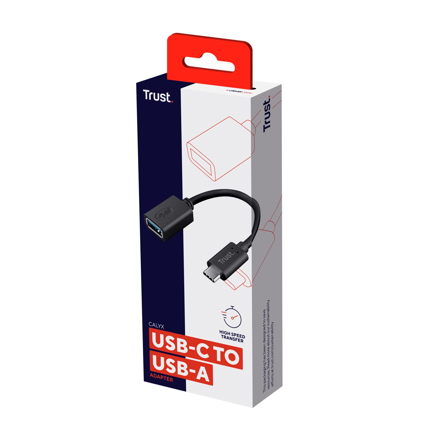 Trust 20967 Cavo Adattatore USB Type-C a USB 3.1 Gen 1, 0,09 m, Nero
