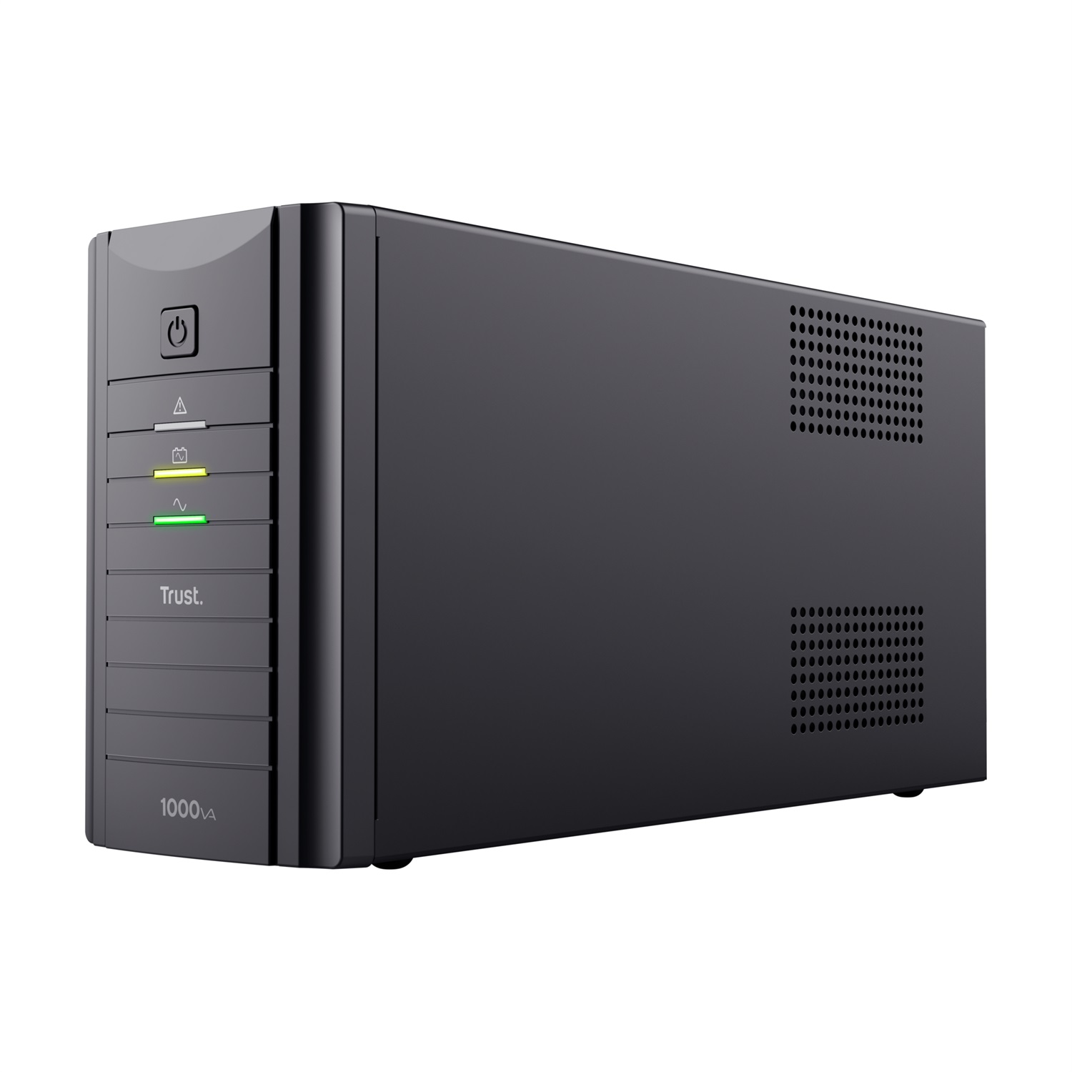 Trust Oxxtron Gruppo di Continuità 1000 VA UPS con 2 Prese a Parete Protette, Batteria Integrata, Sinusoidale, Nero