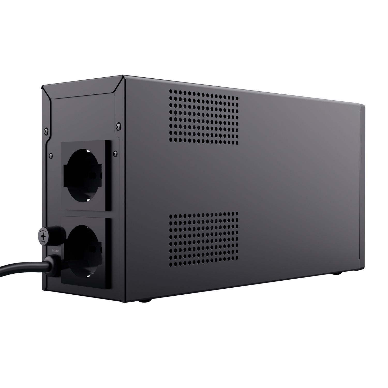 Trust Oxxtron Gruppo di Continuità 1000 VA UPS con 2 Prese a Parete Protette, Batteria Integrata, Sinusoidale, Nero