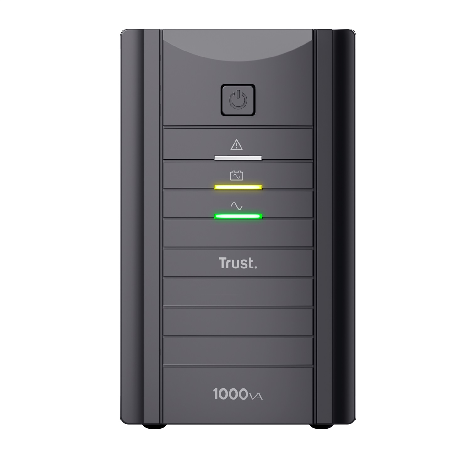 Trust Oxxtron Gruppo di Continuità 1000 VA UPS con 2 Prese a Parete Protette, Batteria Integrata, Sinusoidale, Nero
