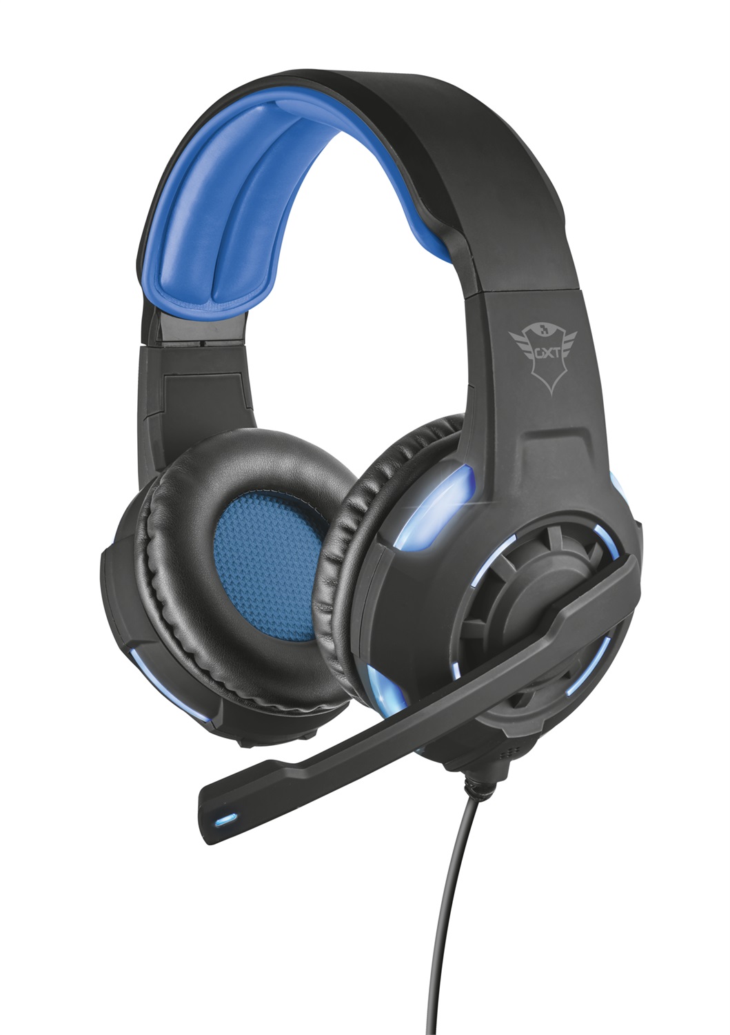 Trust GXT 350 Radius - Cuffie da Gaming Cablate con Suono Surround 7.1, Nero e Blu