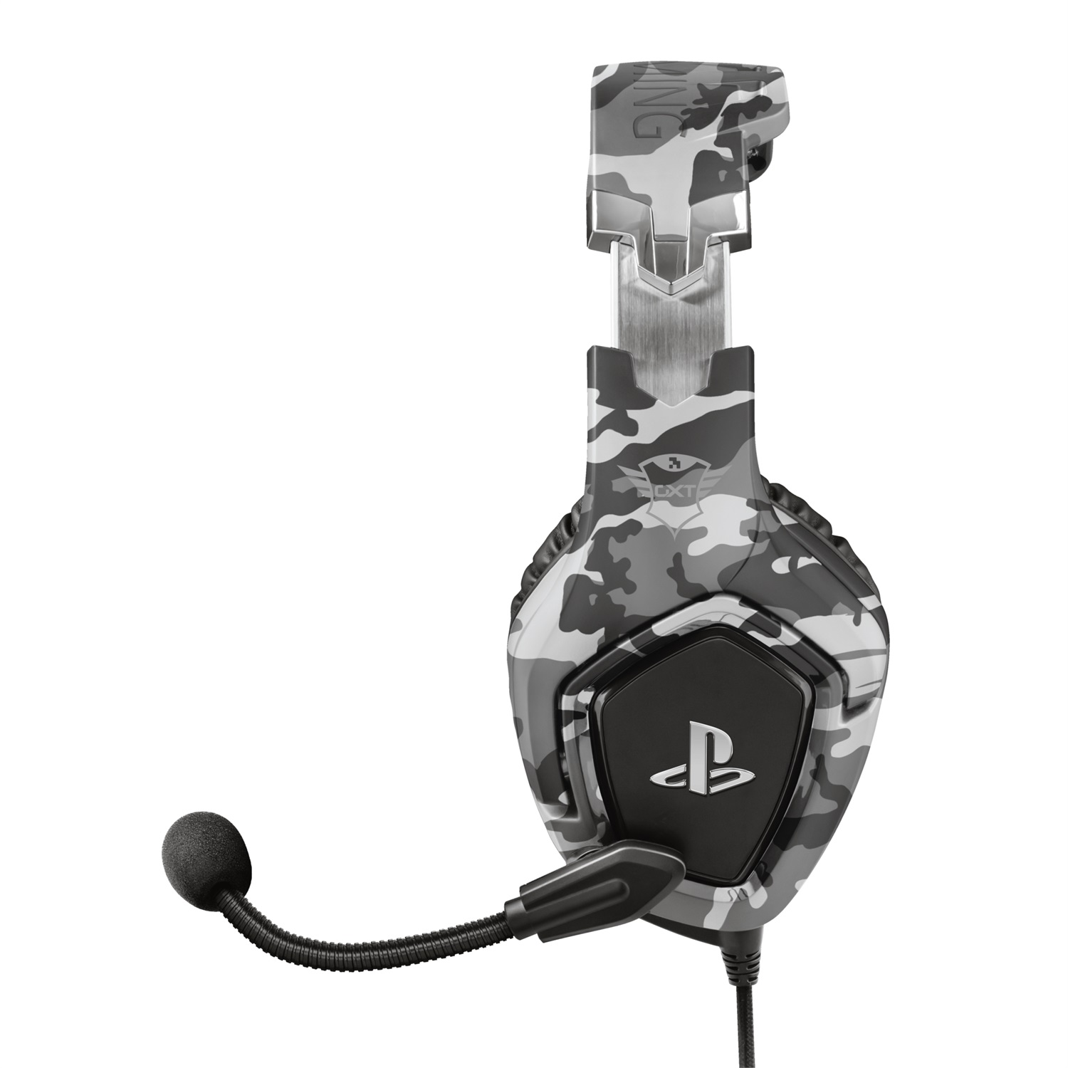 Trust GXT 488 Forze-G Cuffie Gaming Cablate Over-Ear per PS4 e PS5 con Microfono Ripiegabile, Archetto Regolabile, Jack Audio 3.5 mm - Nero e Grigio