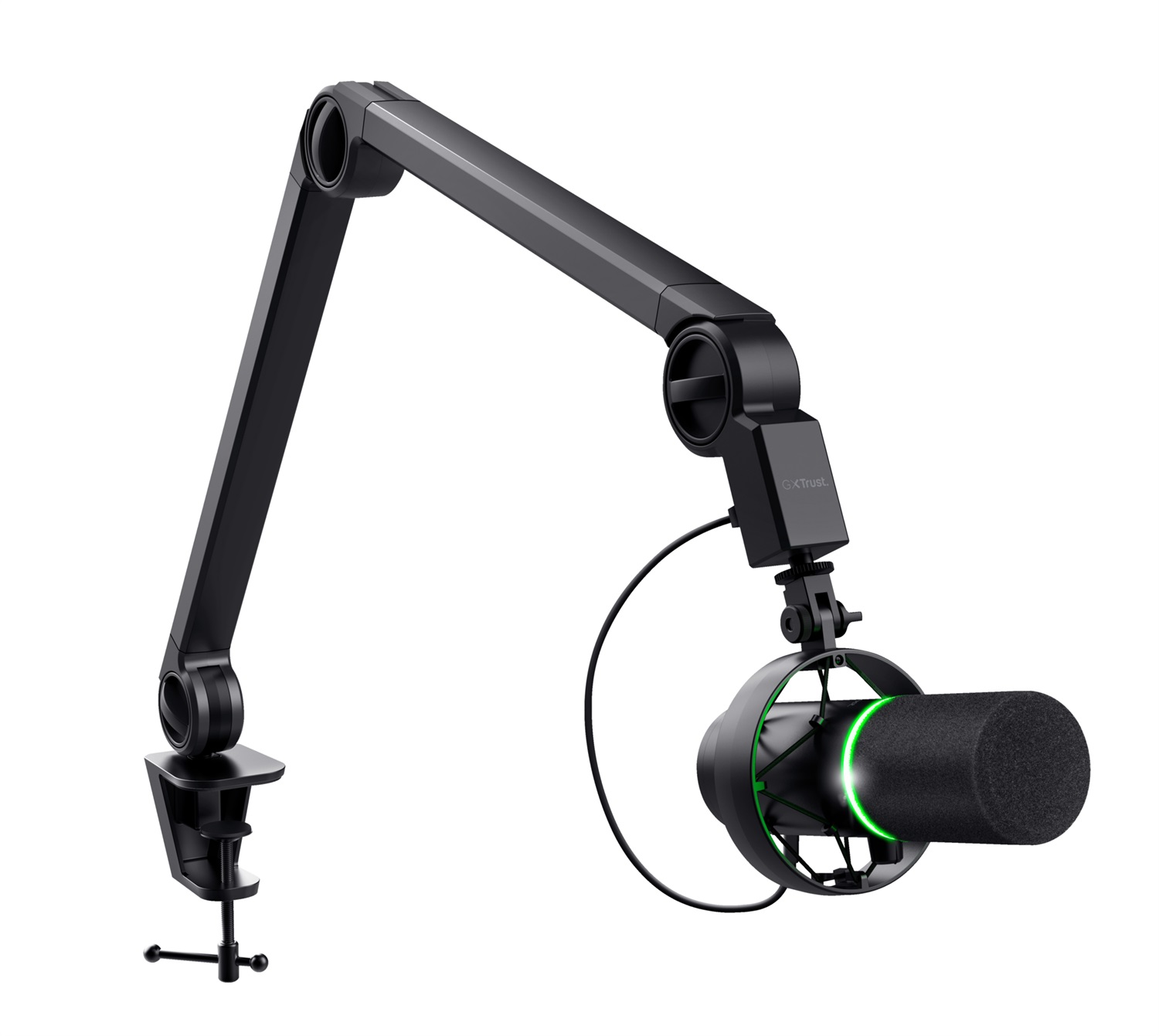 Trust GXT 255 Onyx Nero Microfono USB Professionale con Braccio Regolabile, Frequenza 30-18000 Hz, 24 bit, Cablato, Ideale per Gaming e Streaming