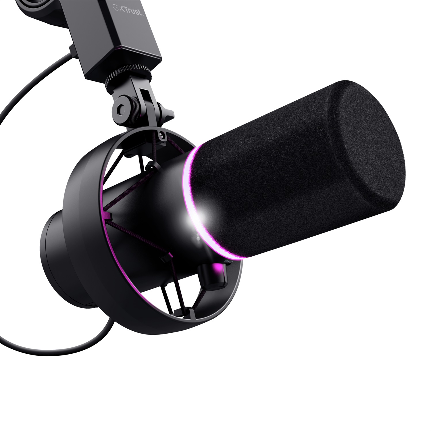 Trust GXT 255 Onyx Nero Microfono USB Professionale con Braccio Regolabile, Frequenza 30-18000 Hz, 24 bit, Cablato, Ideale per Gaming e Streaming