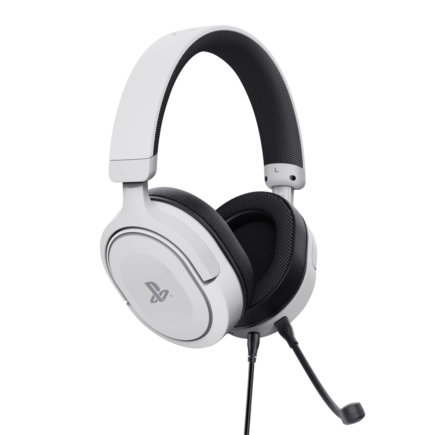 Trust GXT 498 Forta Cuffie Gaming Cablate Over-Ear con Licenza Ufficiale PS5, Microfono Staccabile, Cavo da 1,2 m, Nero/Bianco