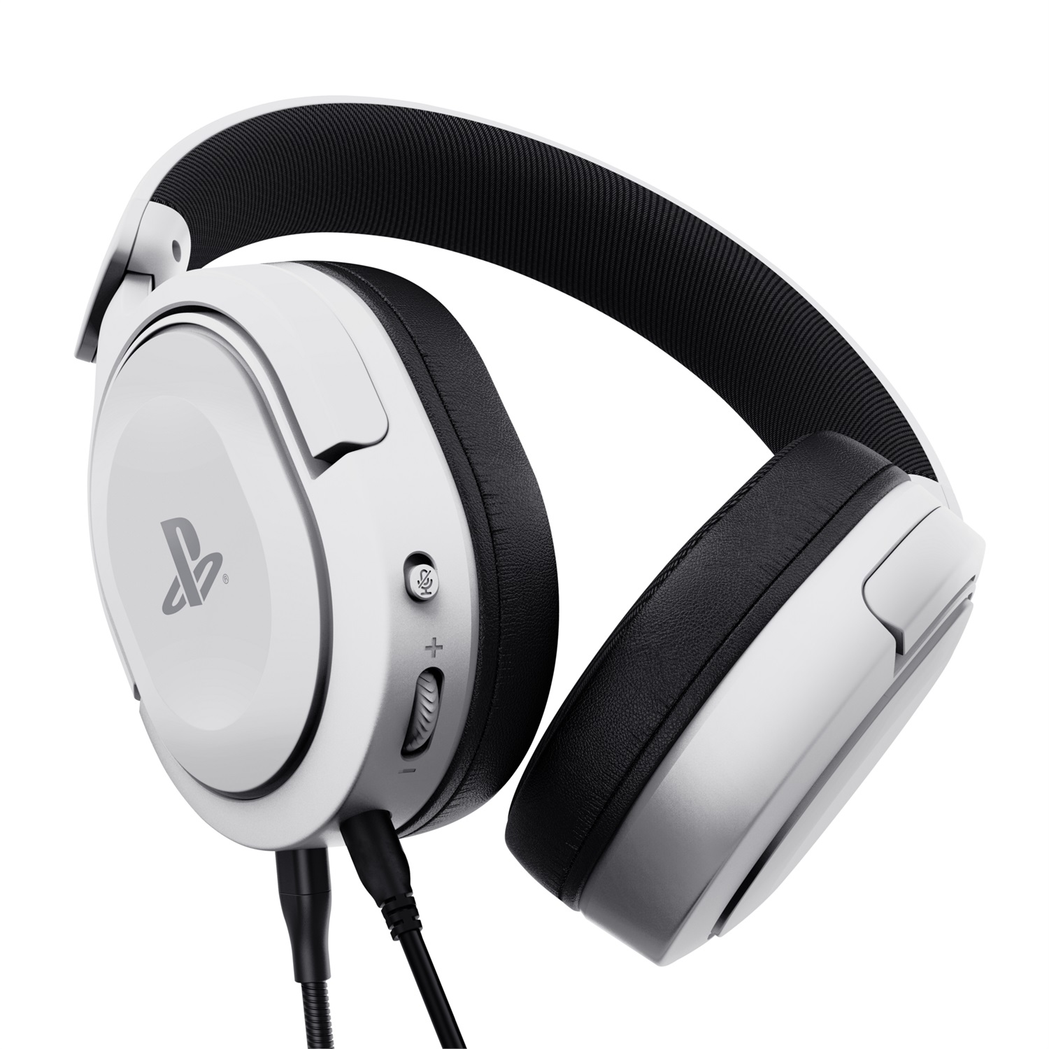 Trust GXT 498 Forta Cuffie Gaming Cablate Over-Ear con Licenza Ufficiale PS5, Microfono Staccabile, Cavo da 1,2 m, Nero/Bianco