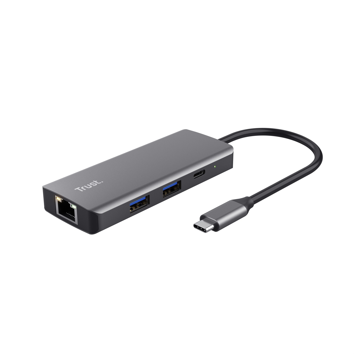 Trust Dalyx Adattatore Multiporta USB-C 6-in-1 in Alluminio Argento - HDMI, Ethernet, 2 USB-C, 2 USB, 3840 x 2160 Pixel