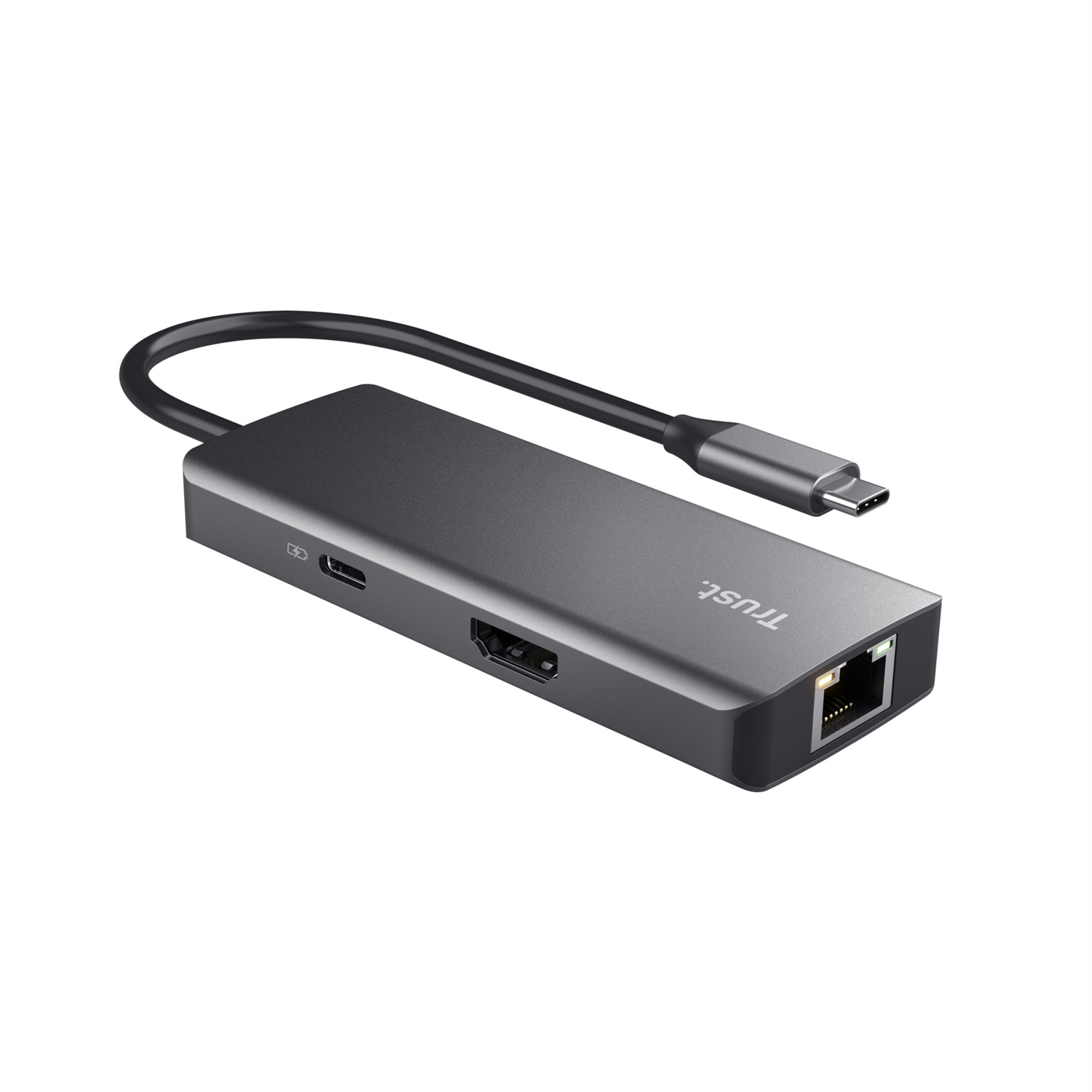 Trust Dalyx Adattatore Multiporta USB-C 6-in-1 in Alluminio Argento - HDMI, Ethernet, 2 USB-C, 2 USB, 3840 x 2160 Pixel